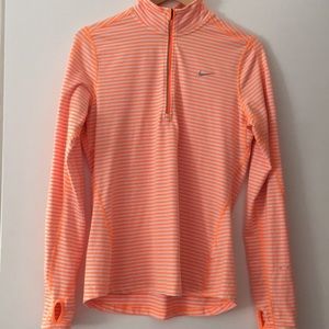 Nike Drifit Orange running 1/4 zip pullover sz M
